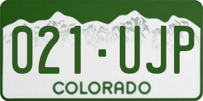 CO license plate 021UJP