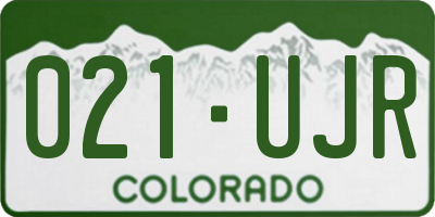 CO license plate 021UJR