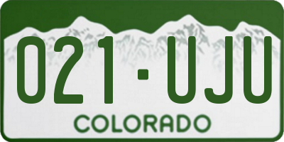 CO license plate 021UJU