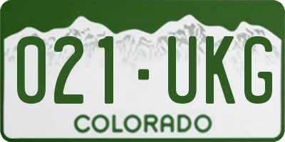CO license plate 021UKG