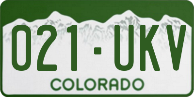 CO license plate 021UKV