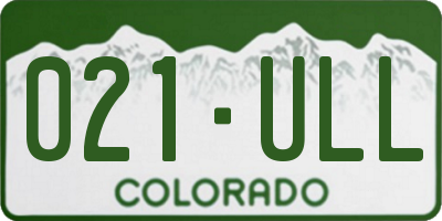 CO license plate 021ULL