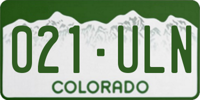 CO license plate 021ULN