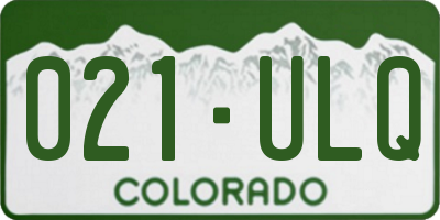 CO license plate 021ULQ