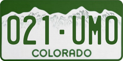 CO license plate 021UMO