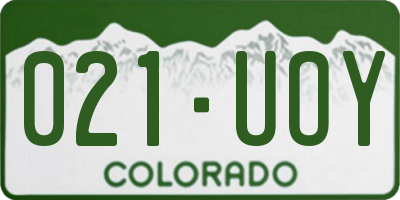 CO license plate 021UOY