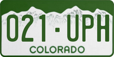 CO license plate 021UPH