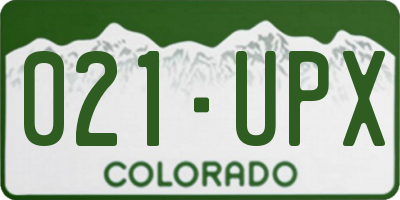 CO license plate 021UPX
