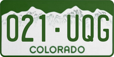 CO license plate 021UQG