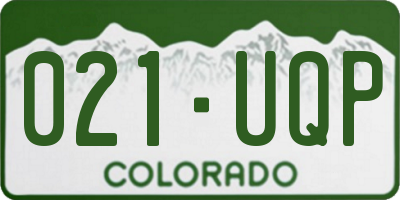CO license plate 021UQP