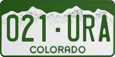 CO license plate 021URA