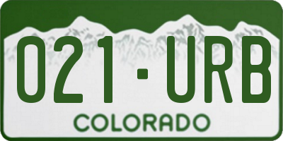 CO license plate 021URB
