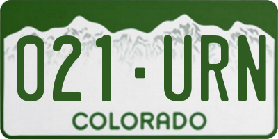 CO license plate 021URN