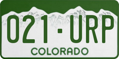CO license plate 021URP
