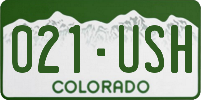 CO license plate 021USH