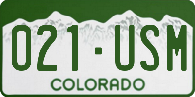 CO license plate 021USM