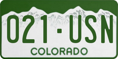 CO license plate 021USN
