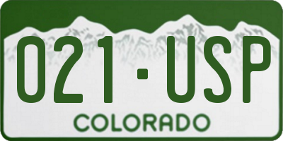 CO license plate 021USP