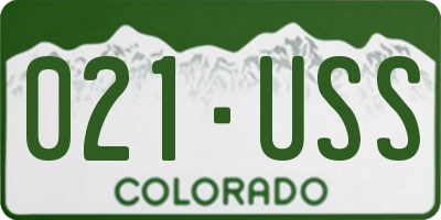 CO license plate 021USS