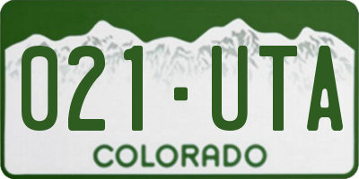 CO license plate 021UTA