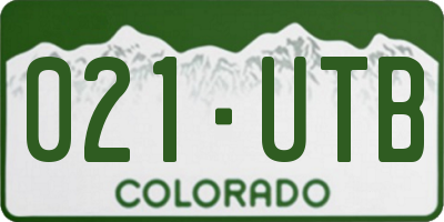 CO license plate 021UTB