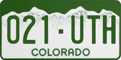 CO license plate 021UTH