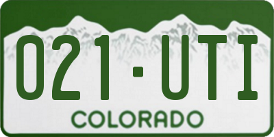 CO license plate 021UTI