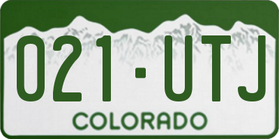 CO license plate 021UTJ