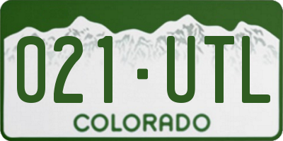 CO license plate 021UTL