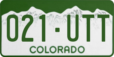 CO license plate 021UTT