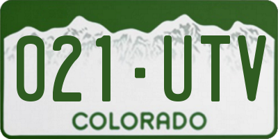 CO license plate 021UTV