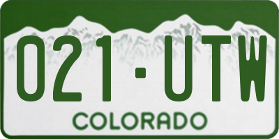 CO license plate 021UTW