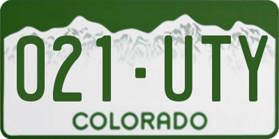 CO license plate 021UTY