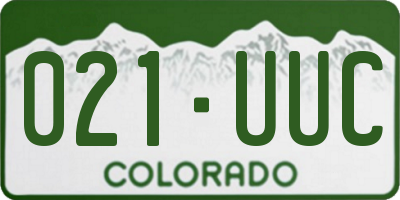 CO license plate 021UUC