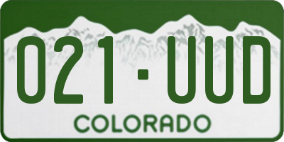 CO license plate 021UUD