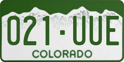 CO license plate 021UUE