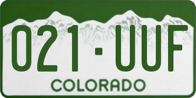 CO license plate 021UUF