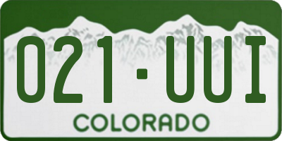CO license plate 021UUI