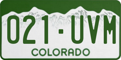 CO license plate 021UVM