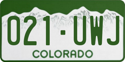 CO license plate 021UWJ