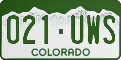CO license plate 021UWS