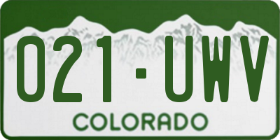 CO license plate 021UWV