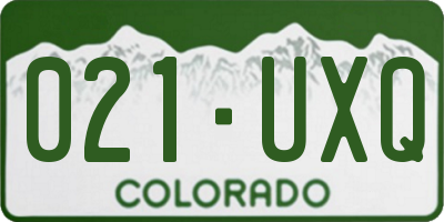 CO license plate 021UXQ