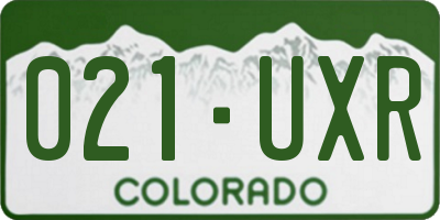 CO license plate 021UXR