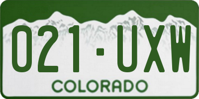 CO license plate 021UXW