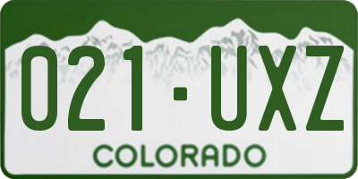 CO license plate 021UXZ