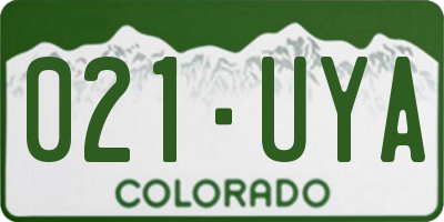 CO license plate 021UYA