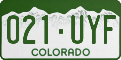 CO license plate 021UYF