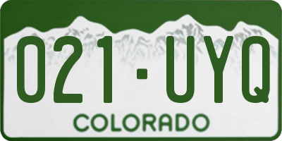 CO license plate 021UYQ