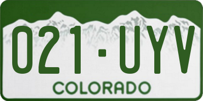 CO license plate 021UYV